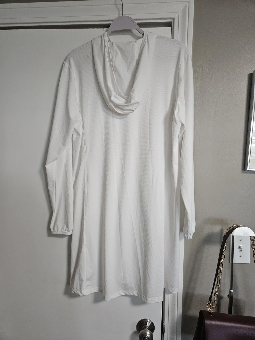 Baleaf White Women's Zip Swim Coverup with Hood